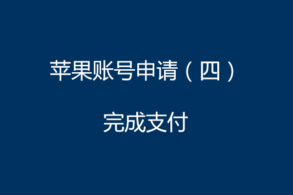 苹果账号申请（四）完成支付